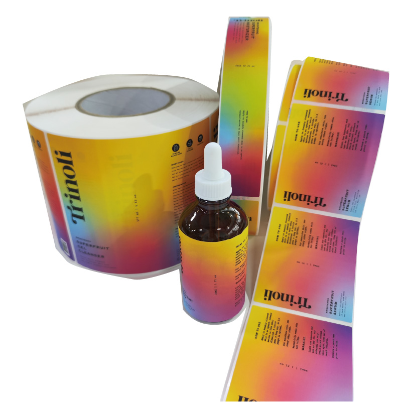 Custom Cosmetic Brand Business logo Label Design Glossy Vinyl Sticker Printing Packaging Labels for Skincare Products
